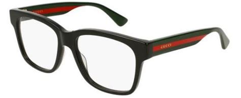 gucci gg0342o 004 rectangular square face|Gucci GG0342O 004 Black/Green Red Rectangle Men's Eyeglasses.